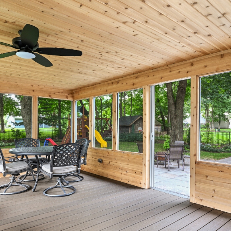Custom Screened Porch for Family Living by J&J Construction
